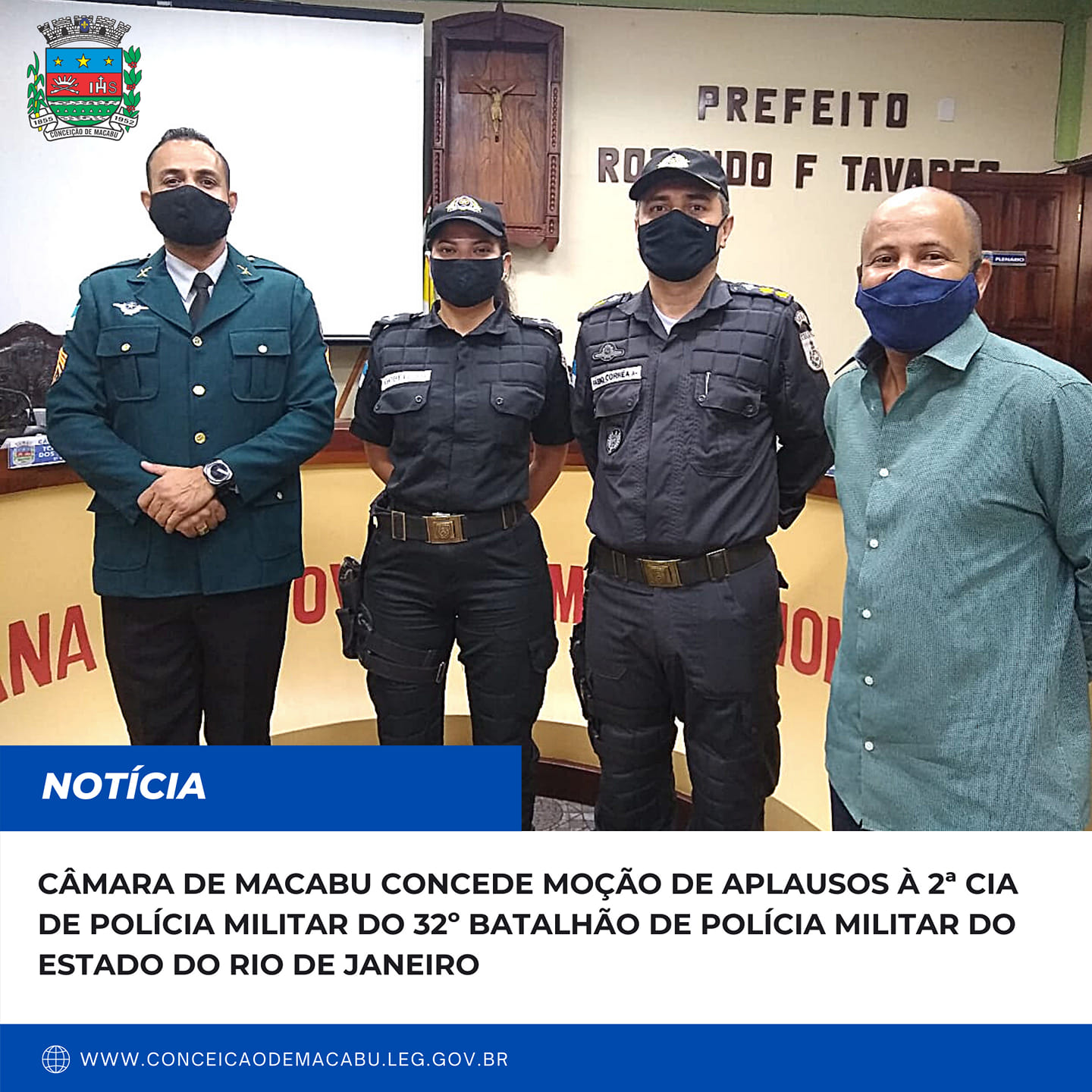 Câmara de Macabu concede Moção de Aplausos Congratulações à 2ª CIA de Polícia Militar do 32º Batalhão de Polícia Militar do Estado do Rio de Janeiro