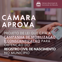 PLO Nº 10/2024 APROVADO: CRIA A CAMPANHA DE MOBILIZAÇÃO E CONSCIENTIZAÇÃO PARA OBTENÇÃO DO REGISTRO CIVIL DE NASCIMENTO NO MUNICÍPIO