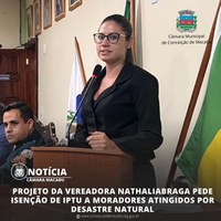 PROJETO DA VEREADORA NATHALIA BRAGA PEDE ISENÇÃO DE IPTU A MORADORES ATINGIDOS POR DESASTRE NATURAL 