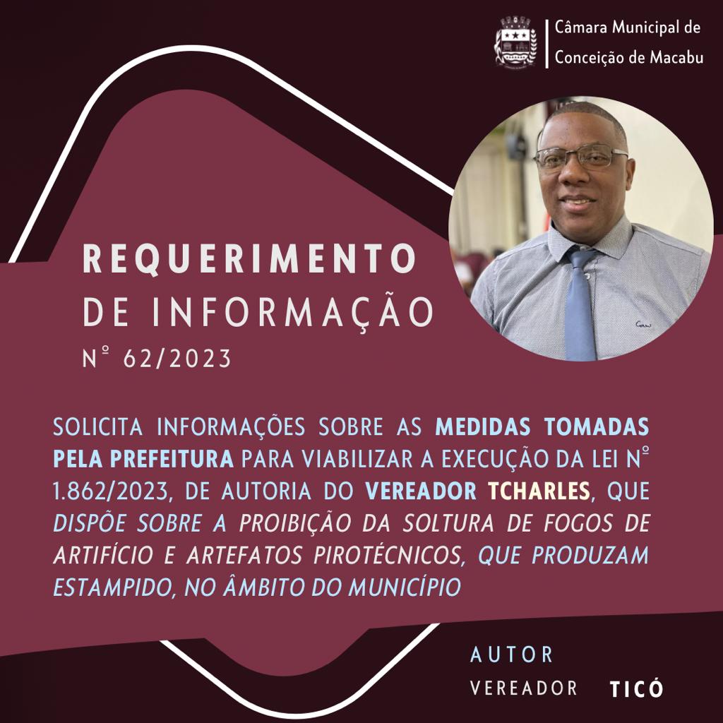 REQUERIMENTO DE INFORMAÇÃO Nº 62/2023